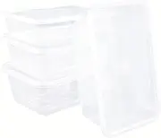 PRENICE Meal Prep Container, 50 Pack, 750ML Food Storage Containers with Lids, Bento Box Reusable Plastic Lunch Box, BPA Free, Take-Out Box Microwave Dishwasher Freezer Safe (Cuboid - Transparent)