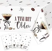 Avezano 3 pcs Espresso Martini Tablecloth 108x54 inch A Tini Bit Older Birthday Table Covers Coffee Espresso Martini Party Decorations for Birthday Bachelorette Bridal Wedding