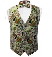 New Mardi Gras Jazz Posters Tuxedo Vest and Tie