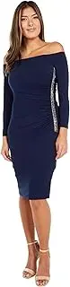 [Adrianna Papell] Women's Off Shoulder Jersey Dress