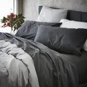 MyHouse Ashton Fitted Sheet Bed - Graphite - Single