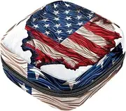 Period Bag,Sanitary Napkin Storage Bag,American Flag Map,Tampon Bag for Purse