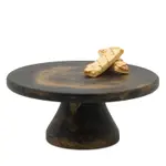 Blue Pheasant Hugo Black and Gold Swirled Large Cake Stand