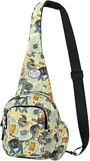 [HUA ANGEL] Floral Sling Bag - Small Crossbody Backpack Shoulder Bag for Men Women Hiking Walking Travel Mini Chest Bag Daypack