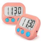 2 Pack Digital Kitchen Timer for Cooking Big Digits Loud Alarm Magnetic Backing