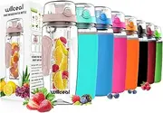 Fruit Infuser Water Bottle 32oz Willceal- Durable, Large - BPA Free Tritan, Flip Lid, Leak Proof Design - Sports, Camping