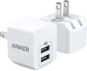 2-Pack Anker PowerPort Mini 2x USB Dual Port 12W Wall Charger Foldable Adapter