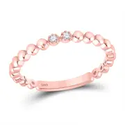 10k Rose Gold Round Diamond 2-Stone Stackable Band Ring .03 Cttw