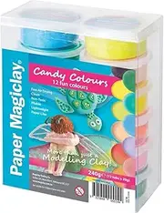 Paper Magiclay Modelling Clay 12-Pieces, Candy Colours