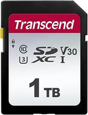 Transcend Highspeed 1TB SDXC Memory Card (for Digital Cameras; Pictures & Videos; Car Radio) Class 10, UHS-I U3, Video Speed Class V30 for 4K Ultra HD TS1TSDC300S