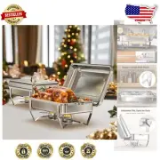 Compact Chafing Dishes Set - 9QT Stainless Steel Buffet Servers for Events