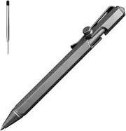 Cool Hand 5.2'' Bolt Action Pen, Titanium Alloy EDC Metal Pen, Ballpoint Ink Refillable, with a Refill, Gray