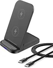 Wireless Charging Stand, Foldable, Compatible with iPhone 16e, 16 Pro Max, 15, Samsung Galaxy S25, S24