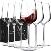 [AILTEC] Wine Glasses Set of 6, Crystal Glass with Stem for Drinking Red/White/Cabernet Wine as Gifts Sets, Clear Lead-Free Premium Blown Glassware (19oz,6 pack)