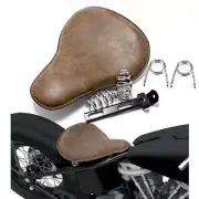 Retro Motorcycle Leather Solo Seat 3" Spring For Bobber Yamaha V-Star 950 1100