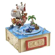 Kigumi Wooden Art One Piece Straw Hat Pirates Music Box 3D Puzzle DIY Kit