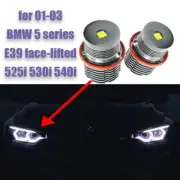 2x White Bright 80W LED Angel Eyes Light Bulbs for BMW 5 series E39 face-lifted