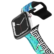 Apple Watch Series 7-9 (41mm) Impact Band Banana leaf on black and white pattern