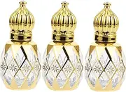 OATIPHO 3Pcs Refillable Roller Ball Bottles for Essential Oils and Perfume Empty Oil Containers Portable Travel Perfume Bottles Random Pattern Design