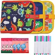 Portable erasables Graffiti Drawing Book, Magic Blackboard Portable Drawing Book, erasables Doodle Books, Picture Reusable Set with 3 Watercolor Pens and Wet Wipes