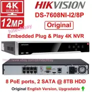 Hikvision DS-7608NI-I2/8P 8CH 8PoE 2SATA 4K 1U NVR 12MP Network Video Recorder