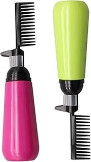 Healeved 2pcs Hair Color Comb Bottle Bottled Hair Color Comb Dispenser Lightener Dyeing Spout Nozzles Perfume Hair Oil Applicator Bottle Hair Cosmetic Refillable Plastic