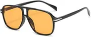 [Sibeg] Oversized Frame Square Sunglasses For Women 2024 New Classic Big Frames Sport Men Eyewear Candy Colors Shades UV400 Eyeglass, Orange