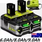 2X 18V 9.0Ah Lithium Genuine Battery For RYOBI P108 ONE+ PLUS P104 P107/ Charger