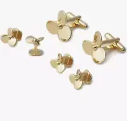 Novelty Boat Propellers Cufflinks And Studs Set Gold Plated
