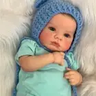 19'' Reborn Baby Doll Newborn Soft Loulou Awake Cloth Body Lifelike Toddler Gift