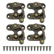 4 Pcs 32x29mm Wooden Box Hasp Latch Swing Arm Right Latch Hook Hasp Bronze