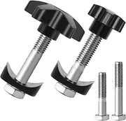2 Sets Drive Walker Parts Replacement Knobs Kits, Compatible with Various Foldable Rollator Models (Includes 1.34" and 1.73" M6 Screw Rods, 0.75" Half-Round Washers, Cross and Star-Shaped Knobs)