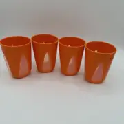 Tupperware Clear Set of 4 Small Tumblers in Orange