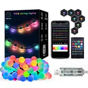 5/10M APP Smart LED String Light Remote Control Waterproof Ball Bulb String Lamp