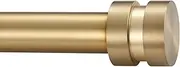 12-20 inch Short Adjustable Warm Gold Curtain Rods,1 inch Diameter Heavy Duty Side Curtain Rod Set with Aluminum Finals for Windows, Door, Drapery
