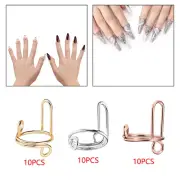 10x Fingernail Rings No Glue for Press on Nails Size Adjustable Girl Women Gift
