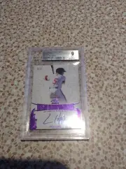 CUBS Ian Happ 2015 Leaf Ultimate Draft Purple Rookie Auto 1/1 Graded Bgs 9/10