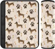Joitme Dog Paw Dachshund Soft Flannel Seat Belt Covers for Women - Cushioned Strap Pads for Cars, Camera Bags, and Backpacks