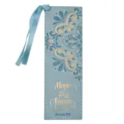 Hope & a Future Powder Blue Faux Leather Bookmark - Jeremiah 29:11