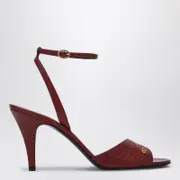 [Valentino Garavani] Dark red leather Sandalo Ladycrush 38 IT Red