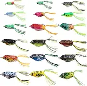 Hollow Body Frog Freshwater & Saltwater Float on Water Lure Kit (18 PCS)