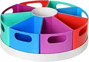 LeoLeozz Rotating Pencil Holder - 9 Compartment Colorful Large Capacity Multifunctional Organizer | Art Supply Storage Box, Marker & Pencil Organization for Workplace, School
