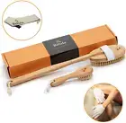 Premium Dry Brushing Body Brush Set- Natural Boar Bristle Body Brush, Exfoliatin