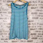 Volcom Striped Tank Top Men's Size M Sleeveless Blue Casual Beach Summer Top