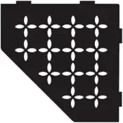 Schluter Pentagonal Corner Shelf for Tiled Walls - Floral Design, Matte Black
