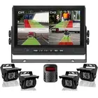 9'' Quad Monitor DVR BSD 4x AHD Rear View Reversing Camera Sound Alarm For Truck