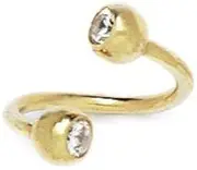 [JewelryWeb] 14ct Yellow Gold CZ Simulated Diamond 14 Gauge Circular Body Piercing Jewelry Barbell 17x15mm
