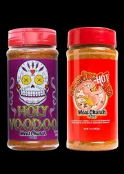 《NEW》Pack of 2 Meat Church BBQ Rub Holy Voodoo & Honey Hog Hot BBQ Seasoning