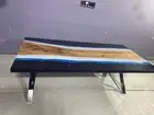 Black Epoxy Resin Conference Meeting Table Luxury Console Bar Furniture Cafe Dec