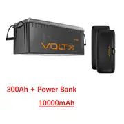 VoltX 12V 300Ah Lithium Battery LiFePO4 RV 4WD 300A BMS 2x 5000mAh Power Bank 20W Mini Charger